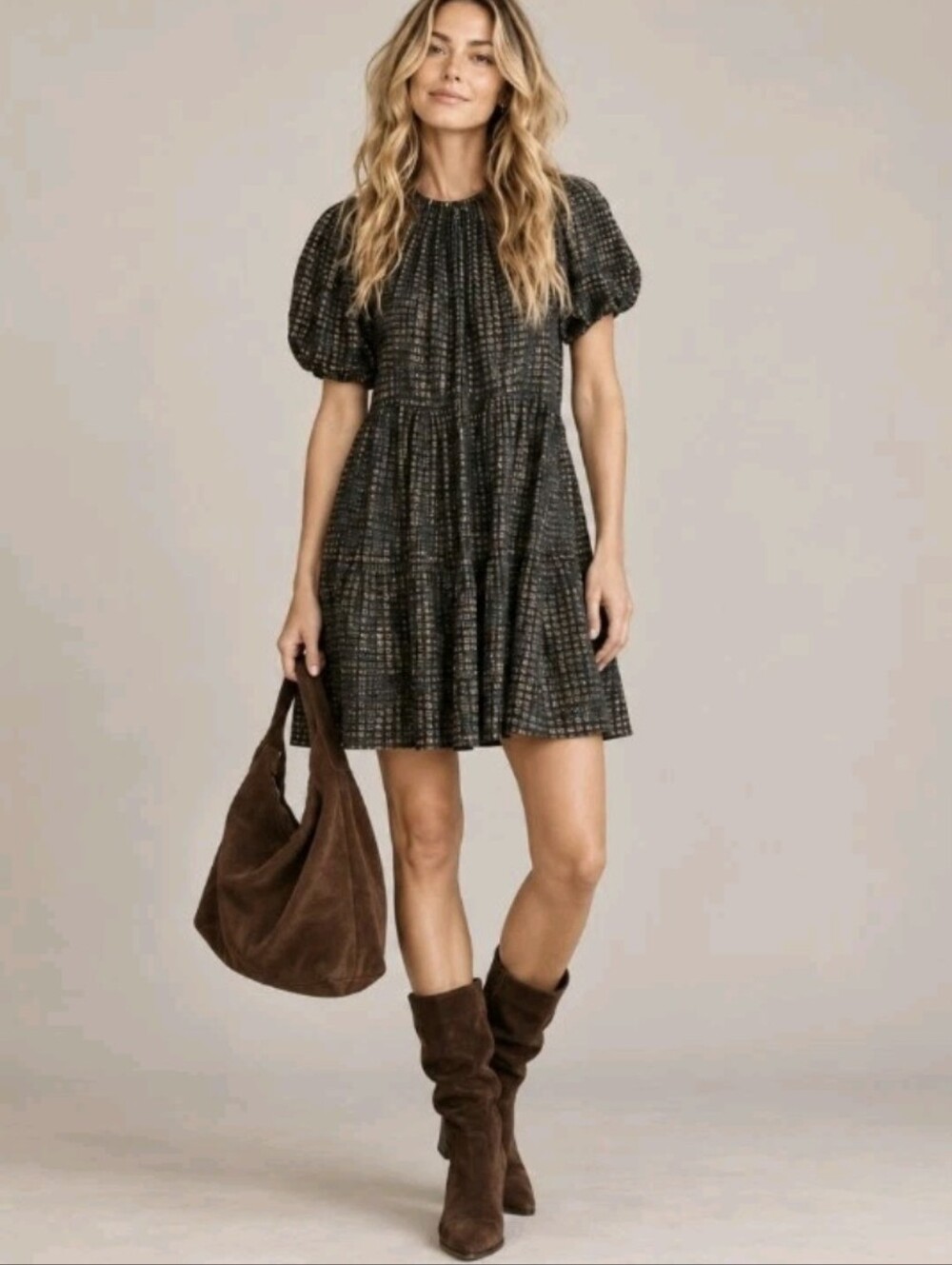 Ulla Johnson Dion Dress Midnight Metallic Tiered Mini Babydoll Dress Sz Small 4